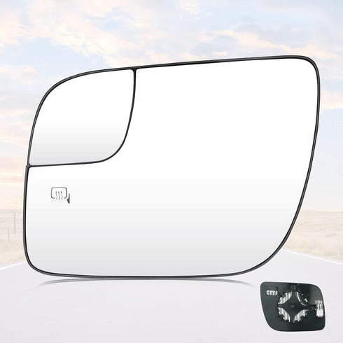 Youxmoto Side Mirror Glass 2011-2017 Fit For Ford Explorer Driver Left Heated Side View Mirror Glass, with Rear Holder, Fit For BB5Z17K707M...