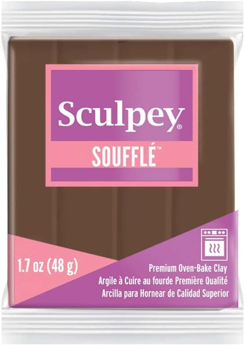 Sculpey Soufflé™ Polymer Oven-Bake Clay, Cowboy Brown, Non Toxic, 1.7 oz. bar, Great for jewelry making, holiday, DIY, mixed media and more! Premi...