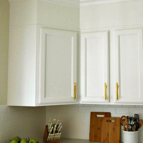 2 Pack 5 Inch 128 mm Self-adhesive Gold Barrel Knurled Cabinet Handles with Base Plate Aluminum Cabinet Pulls for Drawer Sliding Door Charcuterie ...