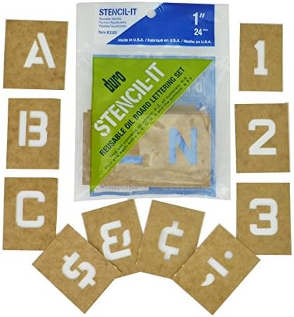 Duro by Graphic Products Stencil-It Oil Board Stencil Set, 1"...
