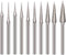 10 Pcs Diamond Burr - 3/32'' Shank Cone Shape Diamond Burs Stone Carving Bits for Rotary Tools includes Dremel (D Type)...