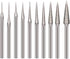 10 Pcs Diamond Burr - 3/32'' Shank Cone Shape Diamond Burs Stone Carving Bits for Rotary Tools includes Dremel (D Type)...