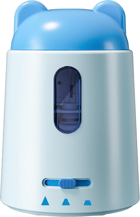 ZMOL Electric Pencil Roller Battery Powered Cute Bear Head Quick Sharpener Portable Pencil Roller Battery Powered USB (Plug Not Included) Blue...