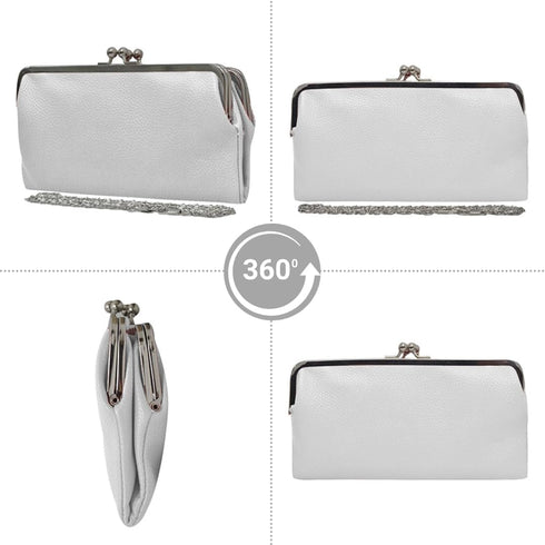 Double Frame Vintage Style Clutch Purse Wallet, Clutch Purses for Women, Wallet Women, Clutch, Travel Wallet Womens...