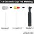 #12 Ceramic Cup White TIG Welding Cup fit Torch WP 9/20/25 Series with 3/32” Diffuser 3pk (HCZ-WST-40062+40063-6)...