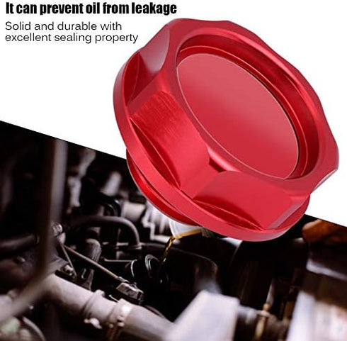 Oil Filler Cap, Aluminium Alloy Oil Filler Cover Engine Fuel Tank Cap for Honda Car(red)...