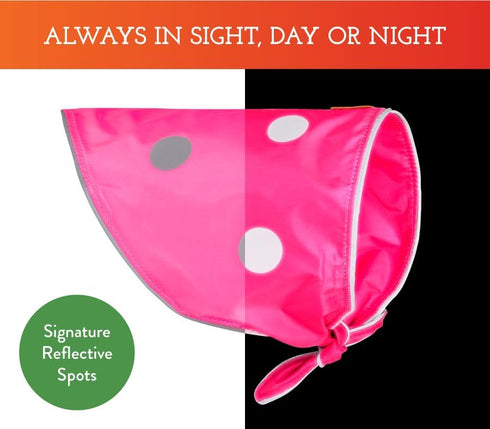 SPOT THE DOG! Reflective Dog Bandanas - High Visibility Tie-On Safety Dog Accessories for Small, Large Dogs, Orange Collar, Scarf, Kerchief, Bib f...