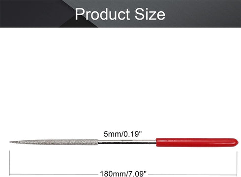 Utoolmart Diamond Needles File, 5mm x 180mm Round Diamond Needle File Set, 150 Grits Round Files Tools for Metal Glass Stone with Fine Sanding...