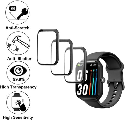 3D Screen Protector Compatible with TOOBUR IDW16 1.95” and Quican W16B Veryfit Smart Watch (Answer/Make Calls)...