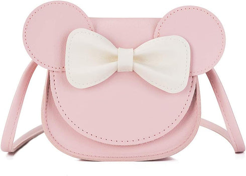 Little Girls Mini Crossbody Shoulder Bag Coin Purse Handbag with Cute Mouse Ear Bowknot...