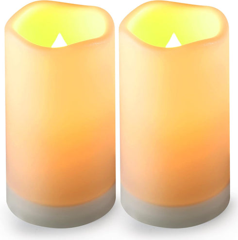 Solar flameless Candles Outdoor Waterproof,Dusk to Dawn Outdoor Lighting, Flickering fameless Reusable LED Light Candles for Lantern Garden Campin...