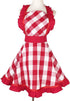 Violet Mist Red Plaid Vintage Apron for Women Girls Ladies Cute Ruffle Frilly Apron Red Christmas Aprons Retro Aprons for Kitchen Cooking Baking 5...