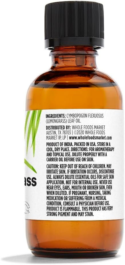 365 by Whole Foods Market, Essential Oil Lemongrass Value Size, 2 Fl Oz...
