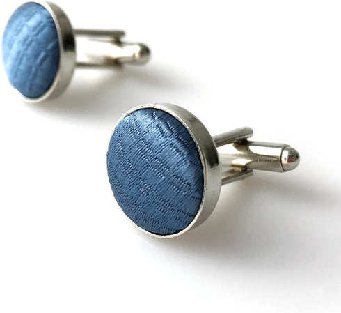 S&W SHLAX&WING Tie for Men Steel Blue Matching Cufflink Only...