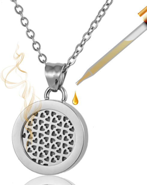 Sentir Essential Oil Necklace Diffuser - Patented Metal Aroma Diffuser Necklace Pendant, Infused Essential Oil Necklaces for Women, Perfume Scent ...
