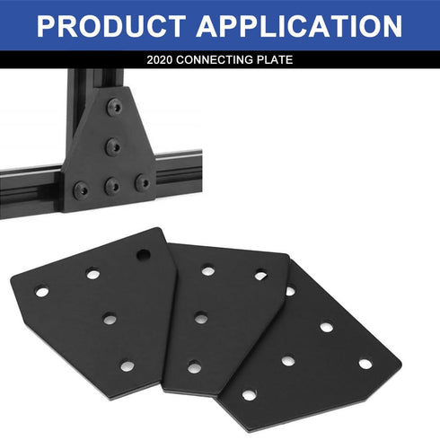 10pcs 2020 Extrusion T Plate Joining Corner Bracket Connector T Slot Hardware 8020 V Slot Aluminum Extrusion Accessories with T Nuts and Screws fo...