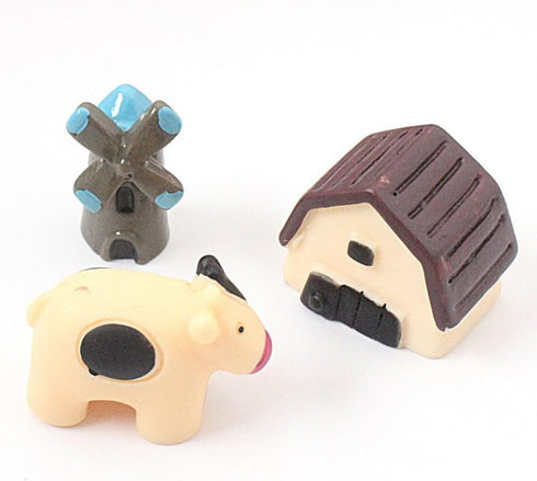 3Pcs Garden Miniature Accessories, Garden Kit, Garden Animals, Resin Miniature Figurines Dollhouse Accessories Micro Landscape Ornaments for DIY K...