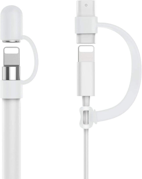 MoKo Pencil Cap Holder Fit Apple Pencil 1st Generation, USB Cable Tether and Pencil Cap, Fit New iPad 10th Generation 2022, iPad 9th/8th/7th/6th G...