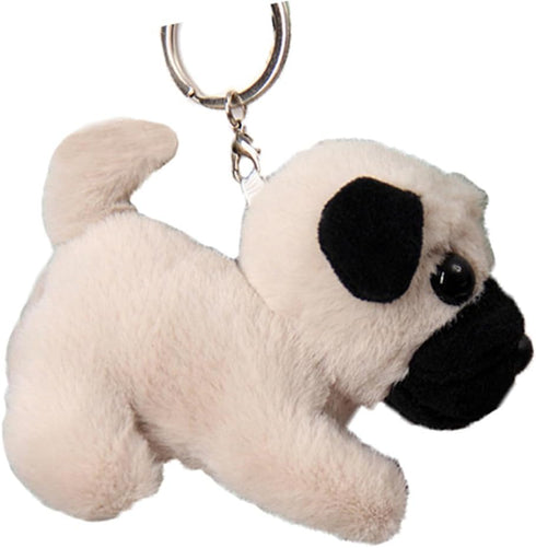 Cute Realistic Pug Stuffed Animal Dog Puppy Plush Toy, Lifelike Pug Plush Doll Backpack Handbag Pandent Gift...