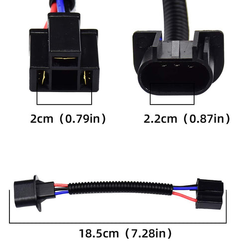 H13 9008 to H4 9003 Adapter Extension Wiring Harness Sockets Connector Headlight Conversion Retrofit for Jeep Wrangler JK TJ or Trucks 2pcs...