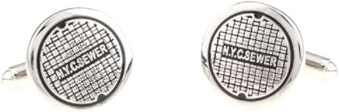 Manhole Cover Sewer Nyc Pair of Cufflinks in a Presentation Gift Box & Polishing Cloth...