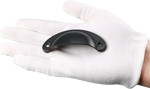 uxcell Cup Pulls, Carbon Steel Shell Pull Handles Black for Dresser Kitchen Cabinet Drawer, 66mm Hole Distance 35mm Width, 10 Pack...