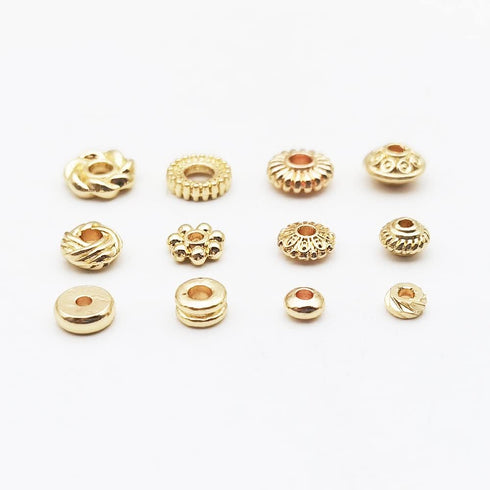 INSPIRELLE 120pcs Spacer Beads Gold Plated Long-Lasting Heishi and Rondelle Bead for Jewelry Bracelet Necklace Making...