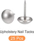 Upholstery Nail Tacks (11x17x3.6mm) 25Pcs, Iron Round Thumb Push Pins - for House Construction, Home Kitchen Furniture, Silver Tone...