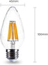 E27/E26 6W F15 Dimmable LED Porch Light Filament Bulb, Warm White 2200K 60W Equivalent 600 Lumen Edison Vintage Bulbs for Home Lighting, Flame Wri...