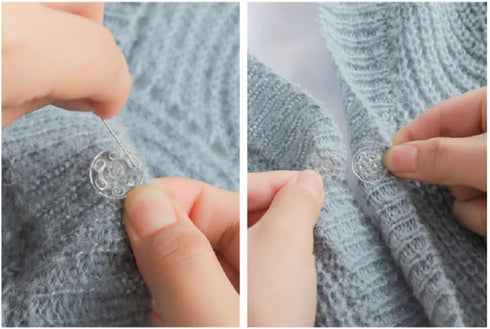 50 Set Clear Plastic Sew-On Snap Fasteners Buttons Invisible Snap Buttons Kit for Crafts Shirts Clothing Garments, Handbags (10mm snap Button)...