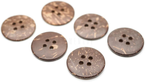 CRAFTMEMORE 4 Holes Coconut Shell Button for Linen Shirt Buttons, Arts, Crafts, Garment Sewing B89 (20mm, 12pcs)...