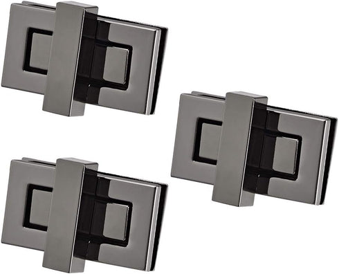 uxcell 3 Sets Rectangular Purses Twist Lock 44mm X 22mm Clutches Closures for DIY Bag Making - Black...