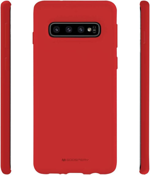 GOOSPERY Soft Feeling Jelly for Samsung Galaxy S10 Case (2019) Silky Slim Bumper Cover (Red)...
