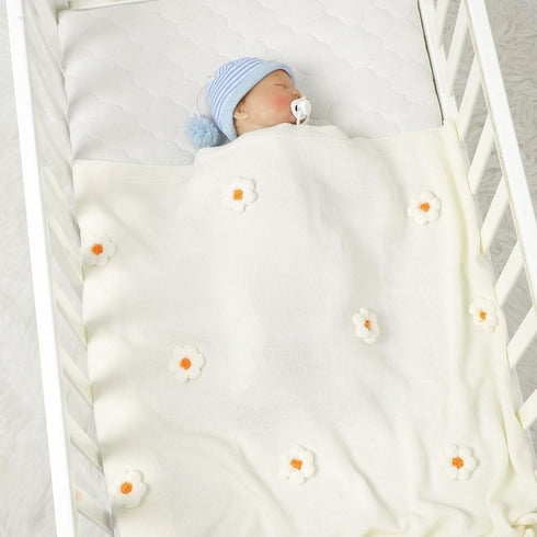 Baby Swaddle Blanket for Boys Girls Knitted Soft Cozy Newborn Infant Receiving Blankets for Crib Stroller White 30x40 Inches...
