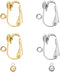 Adjustable gold Silver clip on earring converter kit for women,pierced to clip earring backs adapters findings for jewelry making,change hooks Pos...