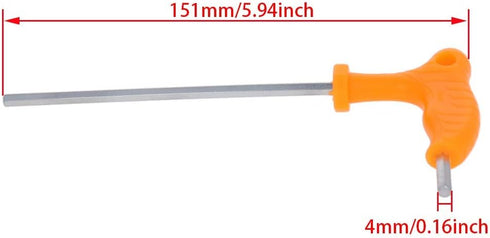 Utoolmart T Handle Allen Wrench 4mm/0.16inch Metric Double Head T-Handle Hex Key Wrench 151mm/5.94inch Total Length...