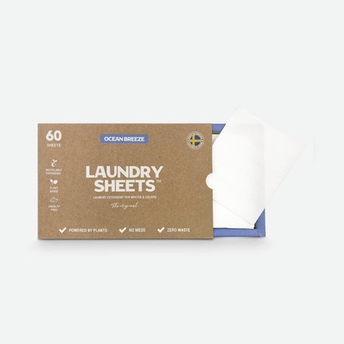 up to 120 Loads - Made in Sweden - 60 Sheets - the Original - Laundry Detergent Sheets - Fragrance Free - no Plastic - Eco-Friendly...