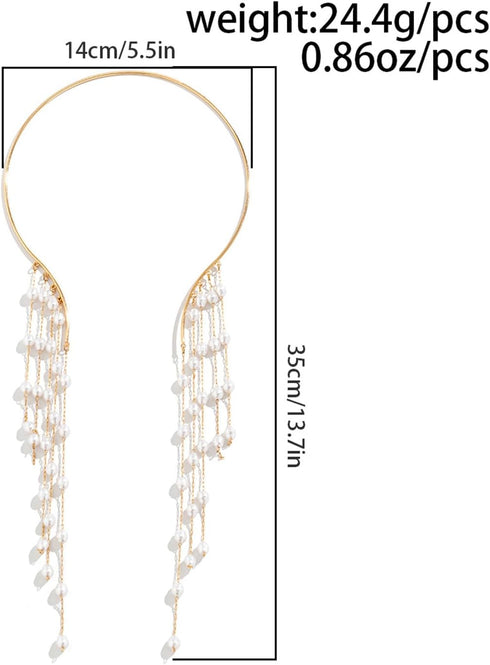 Metal Pearl Open Choker Necklace Adjustable Gold Pearl Choker Necklaces for Women Round Open Cuff Necklace Elegant Cuff Collar Necklace Statement ...