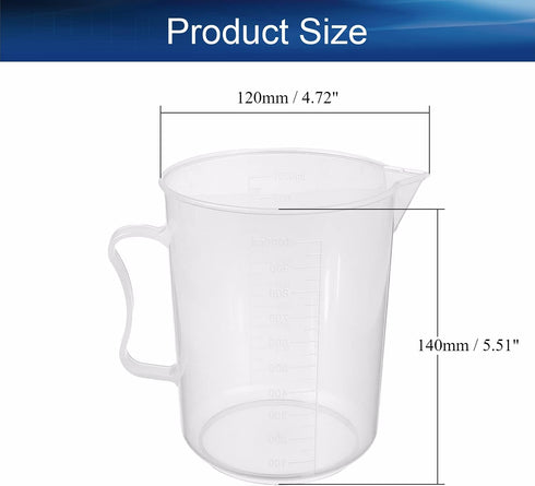 Bettomshin 1Pcs 1000ml Metric Plastic Graduated Beaker, Lab Beakers Multipurpose Mixing Cups Measuring Cup Transparent for Lab Kitchen Liquids...