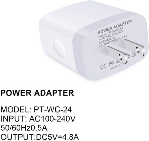 USB Wall Charger,Sicodo 4 Ports Charger Cube 2 Pack 4.8Amp USB Adapter Power Plug Charging Station Box Compatible with iPhone 15/14/13/12/SE/11/X/...