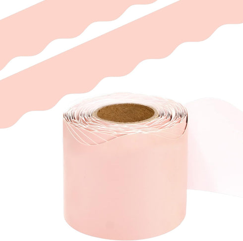 Blush Bulletin Board Border Pink Scalloped Border Trim for Classroom 52ft One Roll...