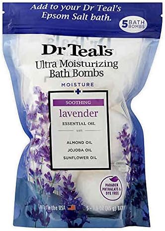 5-Count Ultra Moisturizing Bath Bombs in Lavender with Essential Oils, Repair Damaged Skin...