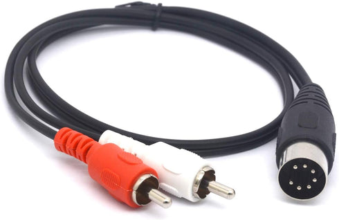 7 Pin DIN to RCA Cable, 7-Pin MIDI Male Plug to 2 RCA Male Audio Adapter Cord for Bang Olufsen, Naim, Quad.Stereo Systems (50 cm)...
