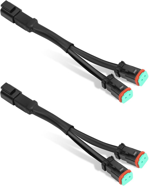 2PCS Deutsch DT DTP Wiring Harness Adapters Connectors Splitters, 2 Pin Waterproof DT Connectors for LED Light Bar LED Pod Fog Lights for ATV UTV ...