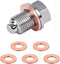M12x1.75 Magnetic Oil Drain Plug, Stainless Steel Sump Drain Nut Bolt with 5 Crush Gaskets, Leak-proof Vehicle Engine Oil Drain Plug Replacement, ...