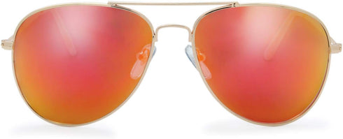 The Fresh Classic Metal Frame Mirror Lens Aviator Sunglasses with Gift Box...