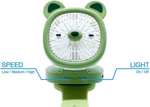 Personal Fan with Wrist Strap - Battery Operated, USB Rechargeable Fan Portable, LED Lights, 3 Adjustable Speed - Portable Fans for Kids Children ...