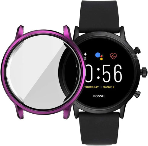 Screen Protector Case Compatible for Fossil Gen 5 Carlyle Soft TPU Full Cover Scratched Resistant for Fossil Gen 5 Carlyle Smartwatch (Purple)...