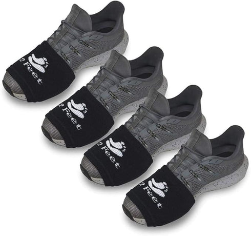 2 FEET Socks for Dancing on Smooth Floors, Dance Socks Over Sneakers, Smooth Pivots and Turns on Wood Floors, 4 Pairs Pack (Black)...