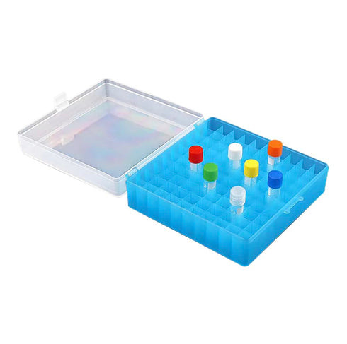 Cryogenic Boxes - Cryogenic Storage Box with Snap Clasp Lid,Blue/100 Place,Fits 1.5/2.0 mL Tubes and Vials (Pack of 1)...